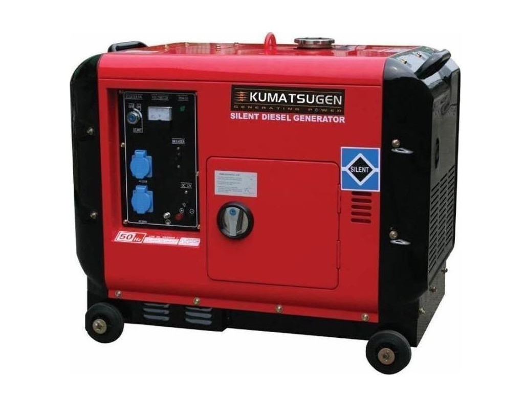 Γεννήτριες - Κινητήρες - Kumatsugen - Τριφασική Γεννήτρια Πετρελαίου με Μίζα & Μπαταρία (Κλειστού Τύπου)  6.6KVA - 10.5Hp GP8000MAT